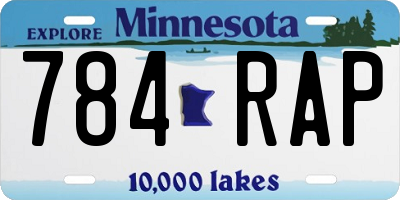 MN license plate 784RAP