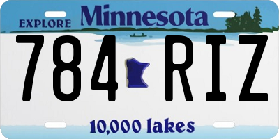 MN license plate 784RIZ