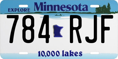 MN license plate 784RJF