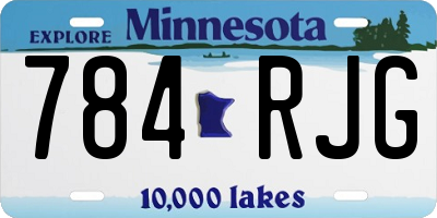 MN license plate 784RJG