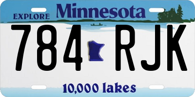 MN license plate 784RJK