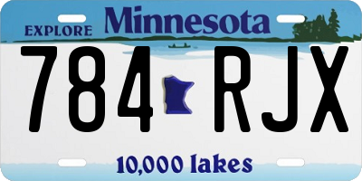 MN license plate 784RJX