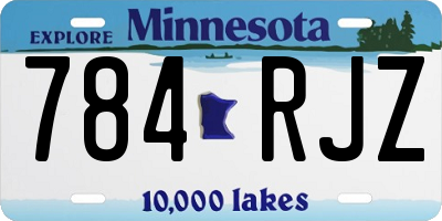 MN license plate 784RJZ