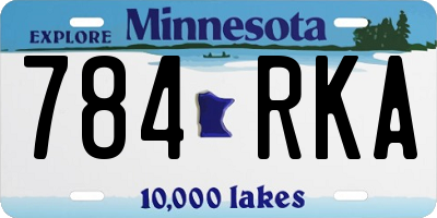 MN license plate 784RKA