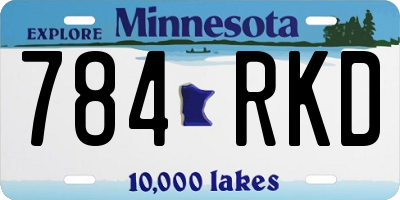 MN license plate 784RKD