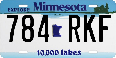 MN license plate 784RKF
