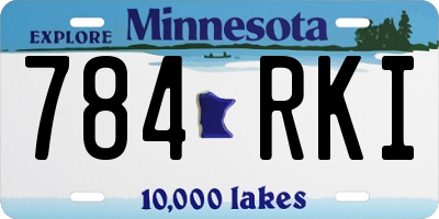 MN license plate 784RKI