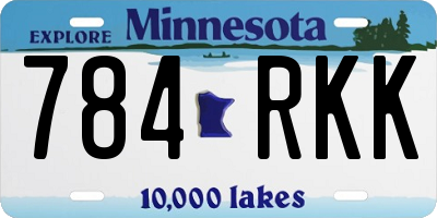 MN license plate 784RKK