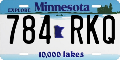 MN license plate 784RKQ