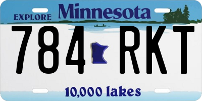 MN license plate 784RKT