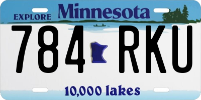 MN license plate 784RKU
