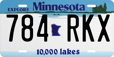MN license plate 784RKX