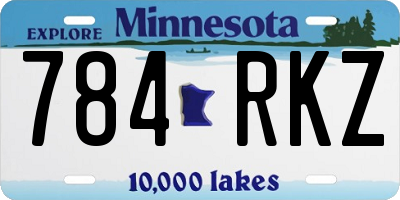 MN license plate 784RKZ