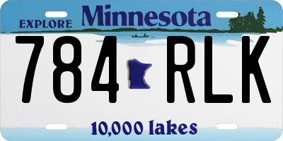 MN license plate 784RLK
