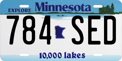 MN license plate 784SED
