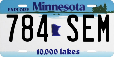 MN license plate 784SEM