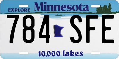 MN license plate 784SFE