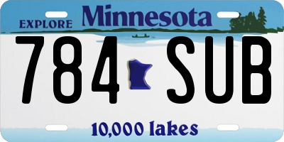 MN license plate 784SUB
