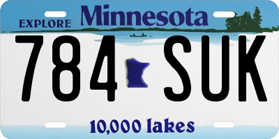 MN license plate 784SUK