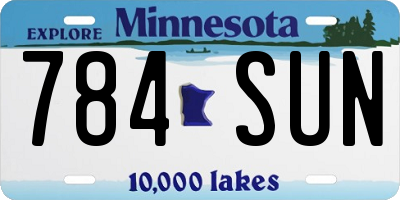 MN license plate 784SUN