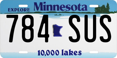 MN license plate 784SUS