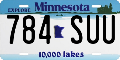 MN license plate 784SUU