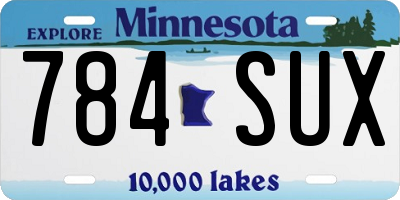 MN license plate 784SUX