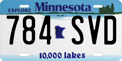 MN license plate 784SVD