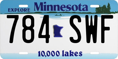 MN license plate 784SWF