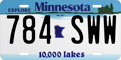 MN license plate 784SWW