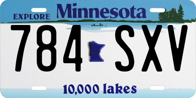 MN license plate 784SXV