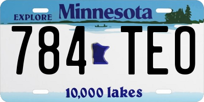 MN license plate 784TEO