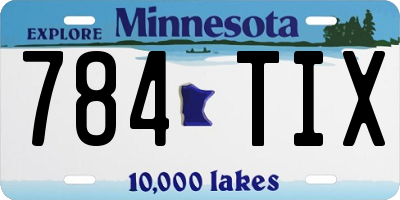 MN license plate 784TIX