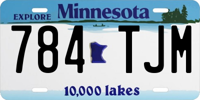 MN license plate 784TJM
