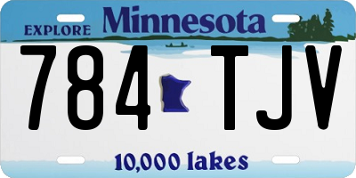 MN license plate 784TJV