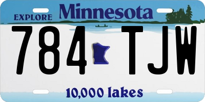MN license plate 784TJW