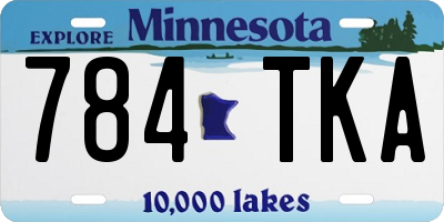 MN license plate 784TKA