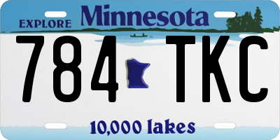 MN license plate 784TKC