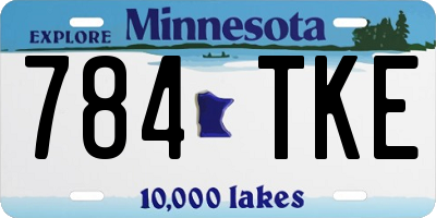 MN license plate 784TKE