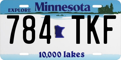 MN license plate 784TKF