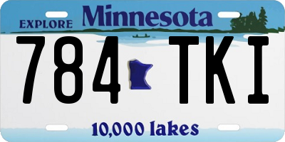 MN license plate 784TKI