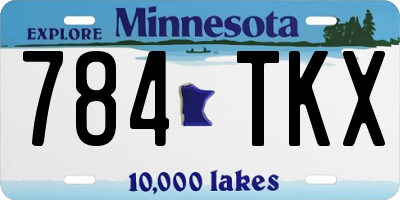 MN license plate 784TKX