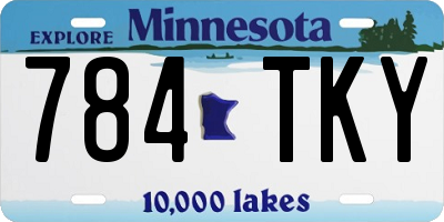 MN license plate 784TKY