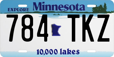 MN license plate 784TKZ