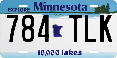 MN license plate 784TLK