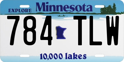 MN license plate 784TLW