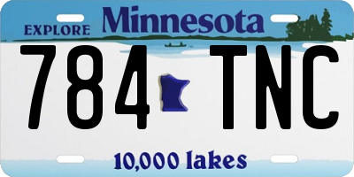MN license plate 784TNC