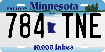 MN license plate 784TNE