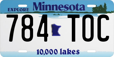 MN license plate 784TOC