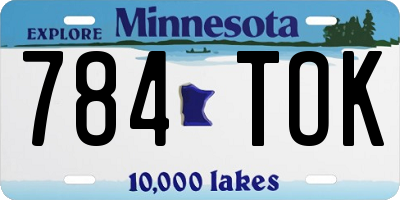 MN license plate 784TOK